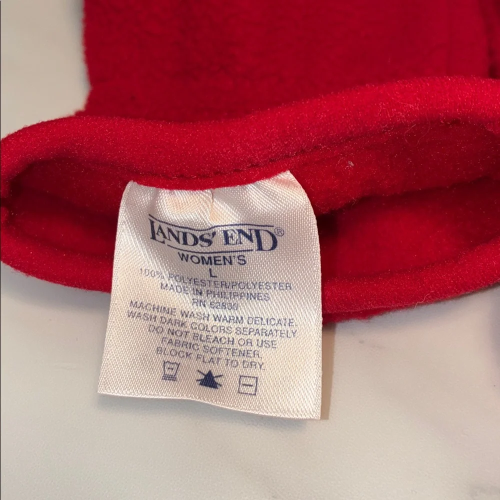 Lands' End Women's Red Fleece Gloves